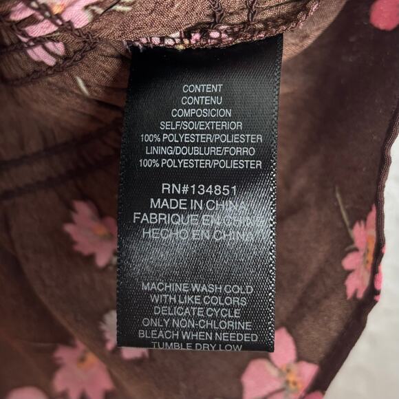 Wayf Hart Floral Smocked Ruffle Top in Mocha Falling Floral NWT Size XS - Picture 5 of 5